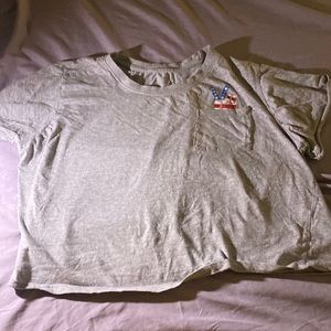 Large grey crop top/4th of July